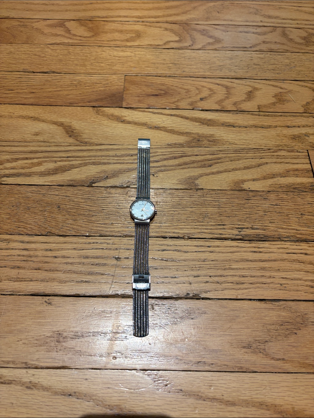 Skagen SilverGold Womens Bracelet Watch With White Dial